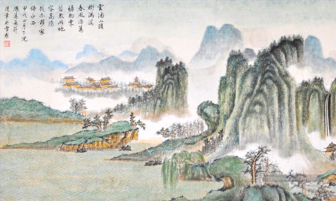 paysage courtoisie de Zhang Cuiying chinois traditionnel Peintures à l'huile